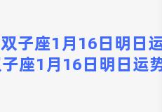 双子座1月16日明日运势 双子座1月16日明日运势女生